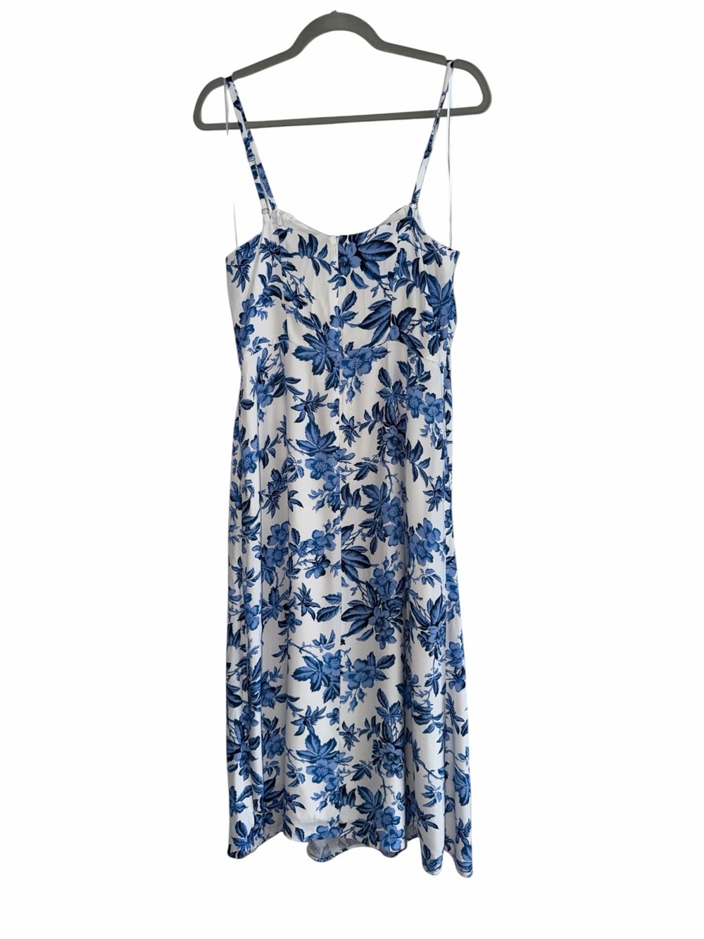 LOFT Romantic Blue Floral Spaghetti Strap Dress Size 8 - Picture 3 of 9